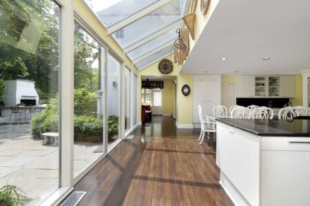 aluminium roof glazing in a new kitchen extension